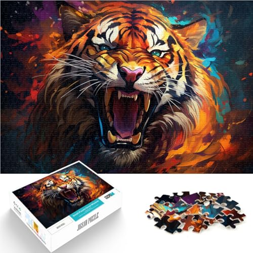 1000-teiliges Puzzle für Erwachsene, wütender Tiger, anspruchsvolles Spiel, Lernspiel für Geburtstag, Weihnachten, 19,7 x 29,5 Zoll 1000-teiliges Puzzle für Erwachsene, wütender Tiger, anspruchsvolles Spiel, Lernspiel für Geburtstag, Weihnachten, 19,7 x 29,5 Zoll von SYUNFEI