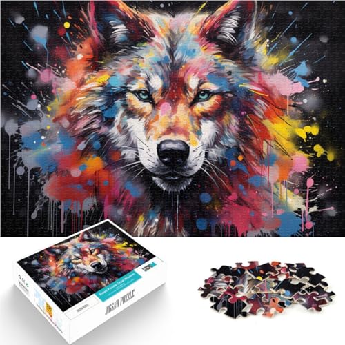 Puzzle für Erwachsene, 1000 Teile, Bunter Wolf, Lernspielzeug zur Heimdekoration, 50 x 75 cm, für Jugendliche ab 14 Jahren Puzzle für Erwachsene, 1000 Teile, Bunter Wolf, Lernspielzeug zur Heimdekoration, 50 x 75 cm, für Jugendliche ab 14 Jahren von SYUNFEI