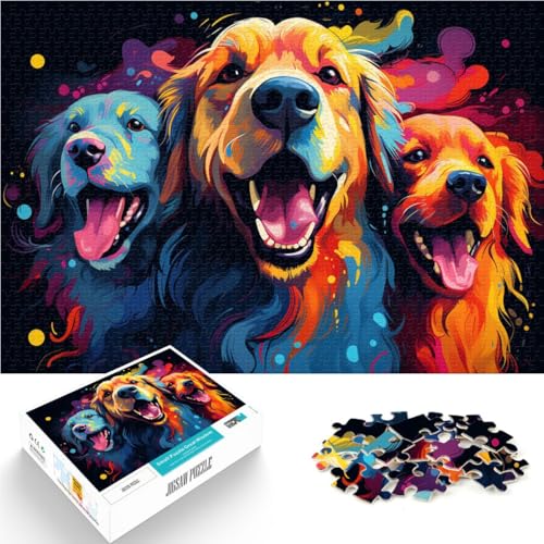 Puzzle für Erwachsene, 1000 Teile, Farbiger Haustierhund, Lernspielzeug, Familienspiele, Künstlersammlung, bildende Kunst, 14,96 x 20,47 Zoll von SYUNFEI