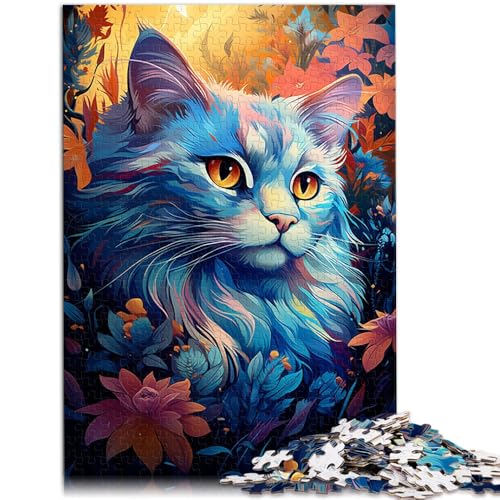 Puzzles für Erwachsene, getigerte Katze im Dschungel, 1000-teiliges Puzzle für Erwachsene, 38x52 cm, Papppuzzle, Weihnachtspuzzle-Geschenke für Frauen von SYUNFEI