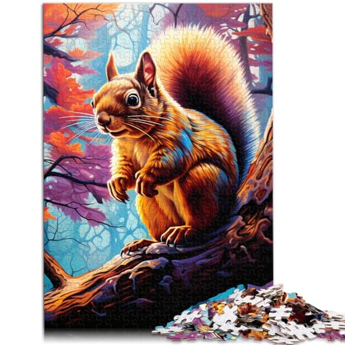 Puzzle für Erwachsene, 1000 Teile, Kunst, süßes Eichhörnchen-Spielzeug, Denkspiel mit passendem Poster und Quizblatt, 26x38cm, für Teenager ab 14 Jahren von SYUNFEI