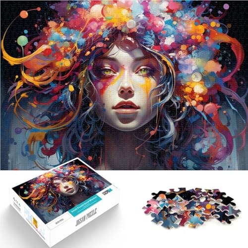 Puzzles für Erwachsene Fantasy Neon Goddess Puzzle 1000 Teile Puzzle für Erwachsene 14,96 Zoll x 20,47 Zoll Papppuzzles geeignet für Erwachsene Familiendekoration von SYUNFEI