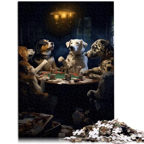 Puzzle für Erwachsene, 1000 Teile, Hunde Spielen Poker, Lernspielzeug, Familienspiele, verbessert das Gedächtnis,50x75cm, für Teenager ab 14 Jahren von SYUNFEI