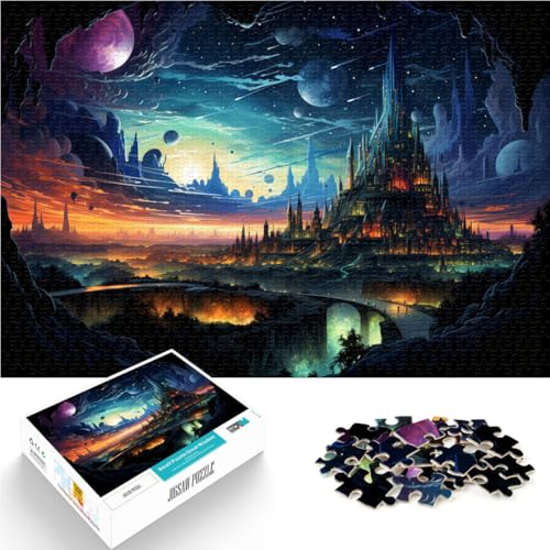 Puzzle für Erwachsene, 1000 Teile, Mushroom City Toy, Denkspiel mit vollständig ineinander greifenden, zufällig geformten Teilen, 14,96 Zoll x 20,47 Zoll von SYUNFEI