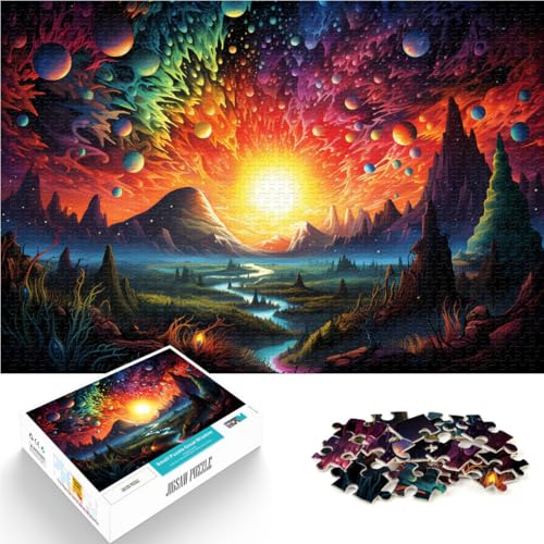 Puzzle für Erwachsene, 1000 Teile, Bezaubernde Landschaft, Musteranordnung mit vollständig ineinander greifenden, zufällig geformten Teilen, 10,27 Zoll x 14,96 Zoll von SYUNFEI
