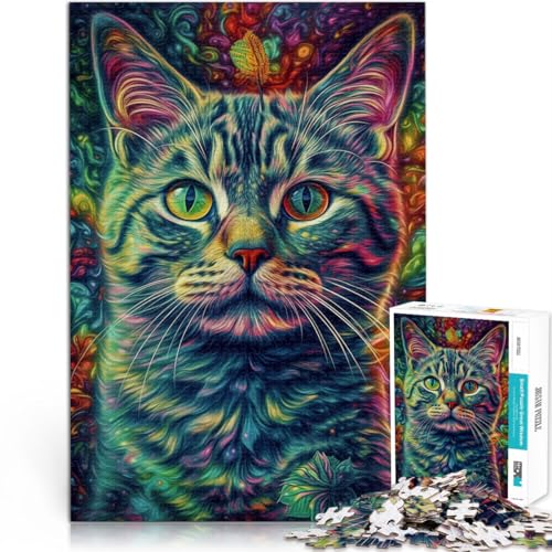 Puzzle für Erwachsene mit 1000 Teilen, Weltraumkatzen-Spielzeug, Denkspiel für 14-Jährige, ganze Familie, 26x38cm von SYUNFEI