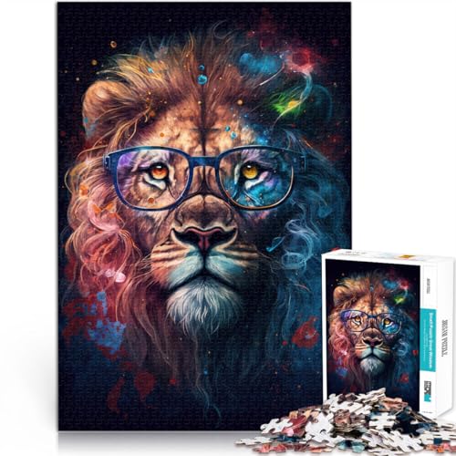 1000-teiliges Puzzle für Erwachsene, Löwe mit Brille, Spielzeug, Denkspiel, Lernspiel für Geburtstag, Weihnachten,38x52cm 1000-teiliges Puzzle für Erwachsene, Löwe mit Brille, Spielzeug, Denkspiel, Lernspiel für Geburtstag, Weihnachten,38x52cm von SYUNFEI