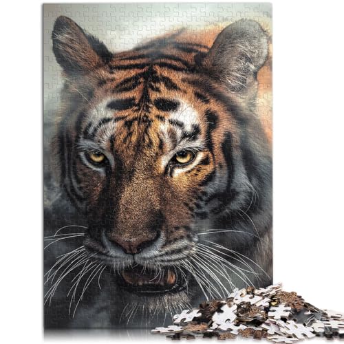 Puzzle für Erwachsene, 1000 Teile, Misty Tiger Portrait, Spielzeug, Denkspiel, ganze Familie, 10,27 Zoll x 14,96 Zoll von SYUNFEI