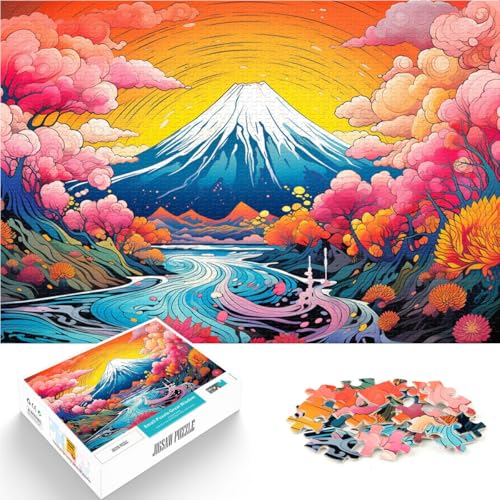 Puzzle für Erwachsene, 1000 Teile, farbenfrohes Mount Fuji-Spielzeug, Denkspiel, Lernspiel für Geburtstag, Weihnachten, 26x38cm von SYUNFEI