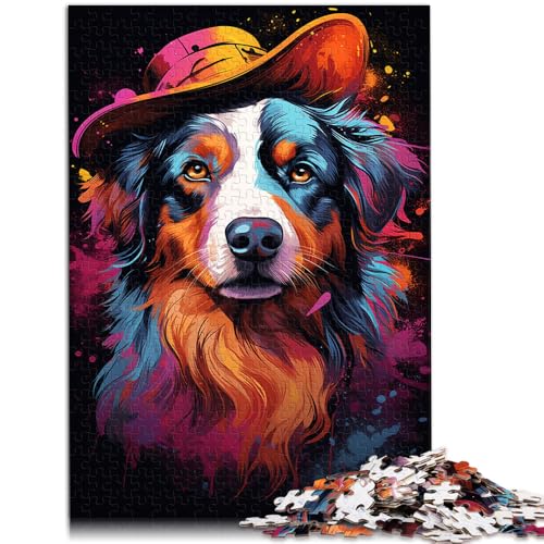 Puzzle für Erwachsene, 1000 Teile, Australian Shepherd, Spiele, Spielzeug, Geschenk, ganze Familie, 14,96 x 20,47 Zoll von SYUNFEI
