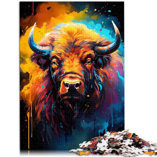 1000-teiliges Puzzle für Erwachsene, Bison-Spielzeug, Lernspiele, Stressabbau, ganze Familie, 26x38cm von SYUNFEI