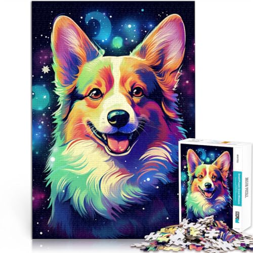 2000-teiliges Puzzle für Erwachsene, Cosmic Corgi, anspruchsvolles Spiel, Geschenke, Lernspiel zum Geburtstag, Weihnachten, 27,56 x 39,37 Zoll von SYUNFEI