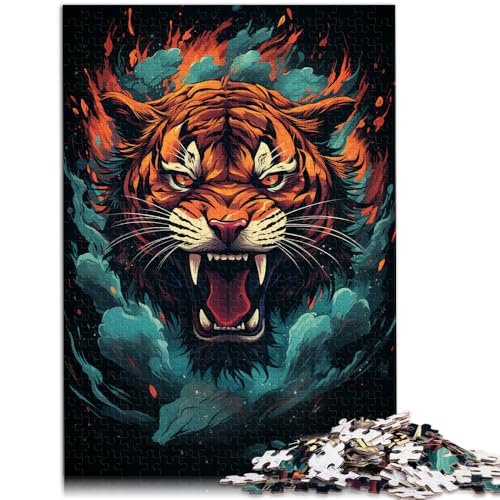 2000-teiliges Puzzle für Erwachsene, elementarer roter Tiger, Quizspiel, einzigartige Geburtstags, 27,56 x 39,37 Zoll, für Teenager ab 14 Jahren von SYUNFEI
