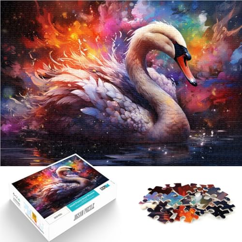 2000-teiliges Puzzle für Erwachsene, Fantasie-Farbiger Schwan, Quizspiel, Lernspiel für Geburtstag, Weihnachten, 27,56 x 39,37 Zoll, für 14-Jährige von SYUNFEI