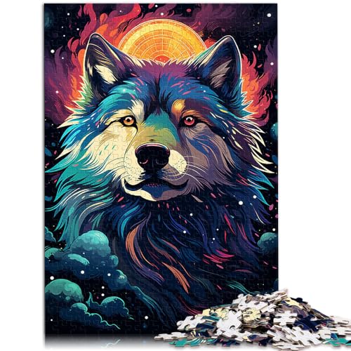 Puzzle für Erwachsene, 1000 Teile, bunter Wolf, Spiele, Spielzeug, Geschenk, Herausforderung der Gehirnintelligenz, süchtig machendes Spielzeug, 19,7 x 29,5 Zoll, für 14-Jährige von SYUNFEI
