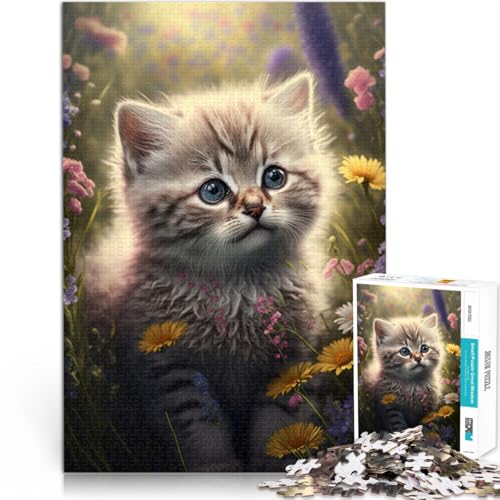 Puzzle für Erwachsene, 2000 Teile, süßes Kätzchen, Quizspiel, Familienspiel, Stressabbau, schwieriges Herausforderungspuzzle, 27,56 x 39,37 Zoll von SYUNFEI