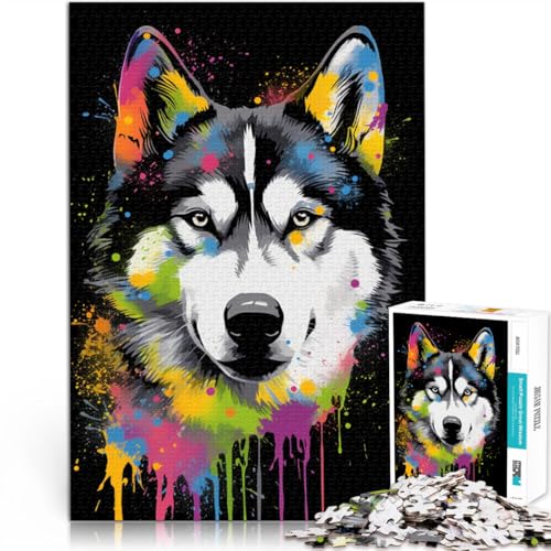 2000-teiliges Puzzle für Erwachsene, Puzzle Art Husky-Quizspiel, Spaß bei Heimaktivitäten, Geburtstagsgeschenk, Reisegeschenke, 27,56 x 39,37 Zoll von SYUNFEI