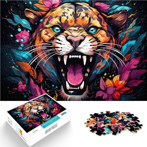 1000-teiliges Puzzle für Erwachsene, Leoparden-Quizspiel, Familienspiel, Stressabbau, schwieriges Herausforderungspuzzle, 19,7 x 29,5 Zoll, für 14-Jährige von SYUNFEI