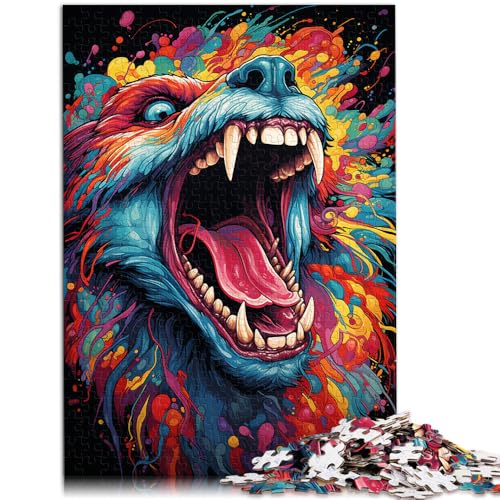 Puzzle für Erwachsene, 1000 Teile, Malen, Farbe, Wolf, Lernspielzeug, Stressabbau, schwierige Herausforderung, 14,96 x 20,47 Zoll Puzzle für Erwachsene, 1000 Teile, Malen, Farbe, Wolf, Lernspielzeug, Stressabbau, schwierige Herausforderung, 14,96 x 20,47 Zoll von SYUNFEI