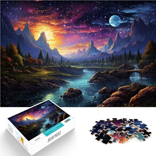 Puzzle für Erwachsene, 2000 Teile, farbenfrohe Neonlandschaft, Familienspiel zum Stressabbau, schwierige Herausforderung, 70 x 100 cm von SYUNFEI