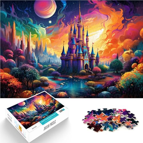 1000-teiliges Puzzle für Erwachsene, buntes Neonschloss, Quizspiel, Weihnachtswunschliste mit Weihnachtsmann, 50 x 75 cm, für Teenager ab 14 Jahren 1000-teiliges Puzzle für Erwachsene, buntes Neonschloss, Quizspiel, Weihnachtswunschliste mit Weihnachtsmann, 50 x 75 cm, für Teenager ab 14 Jahren von SYUNFEI