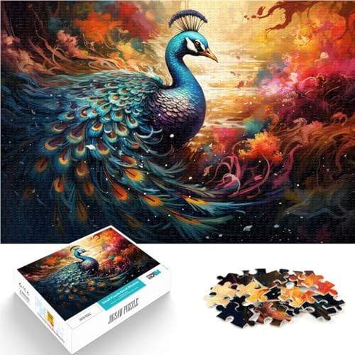 Puzzle für Erwachsene, 1000 Teile, Pfau, Spielzeug, Lernspiele, Stressabbau, schwierige Herausforderung,38x52cm von SYUNFEI
