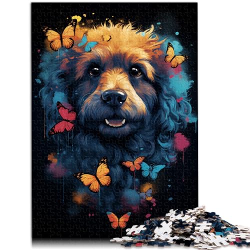 Puzzle für Erwachsene, 2000 Teile, Pudel-Schmetterling-Quizspiel mit vollständig ineinander greifenden, zufällig geformten Teilen, 27,56 x 39,37 Zoll, für Teenager ab 14 Jahren von SYUNFEI