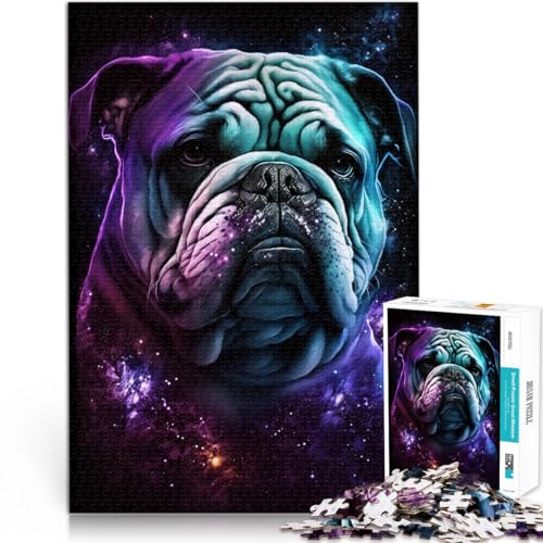 2000-teiliges Puzzle für Erwachsene, Weltraum-Farb-Bulldog-Quizspiel, Weihnachtswunschliste mit Weihnachtsmann, 70 x 100 cm, für Teenager ab 14 Jahren von SYUNFEI