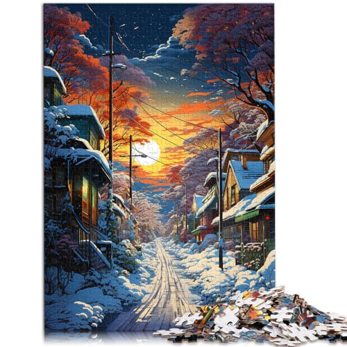 Puzzle für Erwachsene, 2000 Teile, Straßenszene mit Schnee, Spiele, Spielzeug, Geschenk, stärkt die Liebe zwischen Paaren, 70 x 100 cm, für 14-Jährige von SYUNFEI