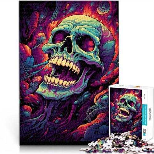 Puzzle für Erwachsene, 1000 Teile, psychedelisches Totenkopf-Quizspiel, ganze Familie, 50 x 75 cm, für Teenager ab 14 Jahren Puzzle für Erwachsene, 1000 Teile, psychedelisches Totenkopf-Quizspiel, ganze Familie, 50 x 75 cm, für Teenager ab 14 Jahren von SYUNFEI
