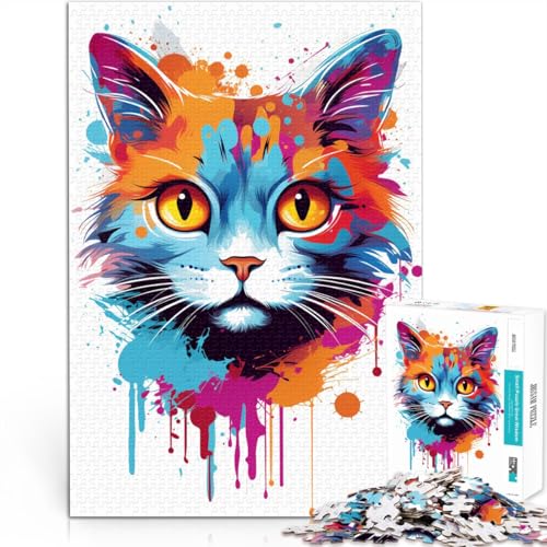 2000-teiliges Puzzle für Erwachsene, Katzen-Quizspiel, Spaß bei Aktivitäten zu Hause, Geburtstagsgeschenk, Reisegeschenk, 27,56 x 39,37 Zoll, für Teenager ab 14 Jahren von SYUNFEI