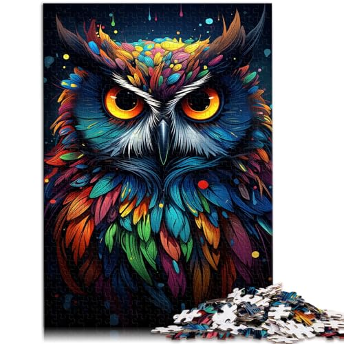 1000-teiliges Puzzle für Erwachsene, eine Eule in Regenbogenfarben, Quizspiel, Weihnachtswunschliste mit Weihnachtsmann, 50 x 75 cm, für Teenager ab 14 Jahren 1000-teiliges Puzzle für Erwachsene, eine Eule in Regenbogenfarben, Quizspiel, Weihnachtswunschliste mit Weihnachtsmann, 50 x 75 cm, für Teenager ab 14 Jahren von SYUNFEI