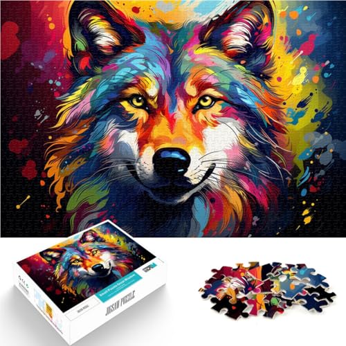 2000-teiliges Puzzle für Erwachsene, buntes Wolfsgemälde, Quizspiel, Stressabbau, Urlaub zu Hause, Zeitvertreib, 70 x 100 cm, für 14-Jährige von SYUNFEI