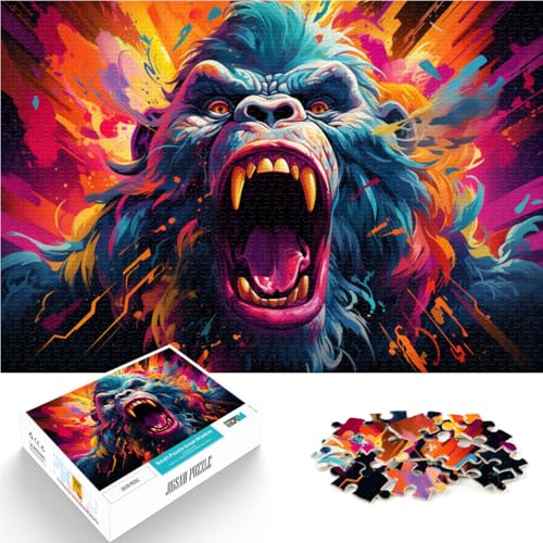 Puzzle für Erwachsene, 2000 Teile, farbenfrohes, wütendes Orang-Utan-Quizspiel, Weihnachtswunschliste mit Weihnachtsmann, 70 x 100 cm, für 14-Jährige von SYUNFEI