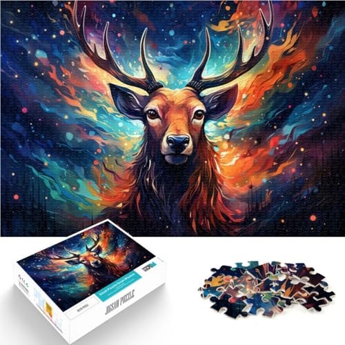Puzzle für Erwachsene, 2000 Teile, Sternenhimmel, Hirsch, Quizspiel, Wanddekoration, einzigartige Geburtstags, 27,56 x 39,37 Zoll, für 14-Jährige von SYUNFEI