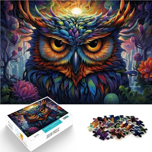1000-teiliges Puzzle für Erwachsene, futuristische Eule, Quizspiel, Wanddekoration, einzigartige Geburtstags, 26x38cm, für 14-Jährige von SYUNFEI