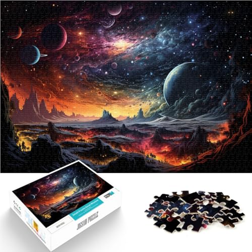 1000-teiliges Puzzle für Erwachsene, Puzzle-Planet, Quizspiel, lustige Aktivitäten zu Hause, Geburtstagsgeschenk, Reisegeschenk, 14,96 x 20,47 Zoll, für 14-Jährige von SYUNFEI