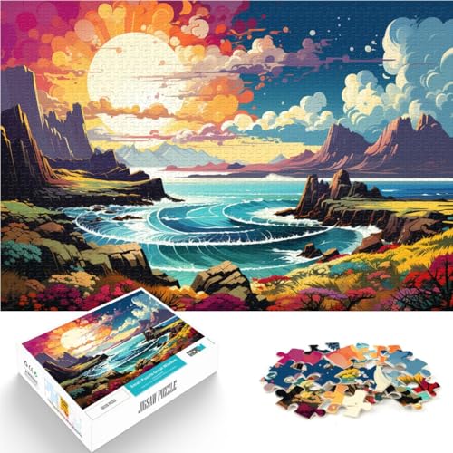 1000-teiliges Puzzle für Erwachsene, buntes Achill Island-Quizspiel, Lernspiel für Geburtstag, Weihnachten, 26x38cm, für Teenager ab 14 Jahren von SYUNFEI