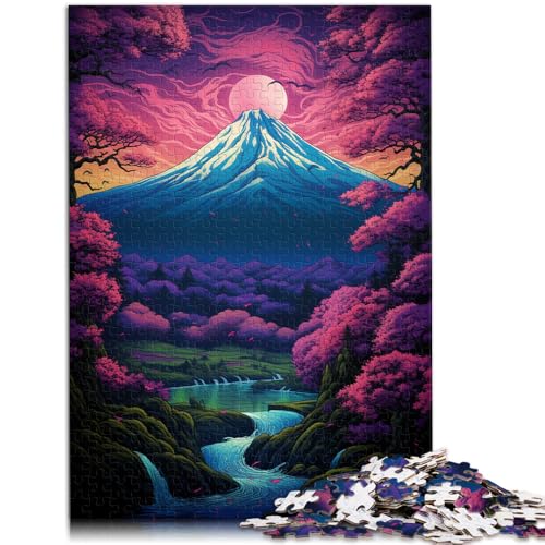 Puzzle für Erwachsene, 1000 Teile, Berg hinter Bäumen bei Nacht, Spiele, Spielzeug, Geschenk, Geburtstagsgeschenk, Geschenke, 10,27 x 14,96 Zoll, für Teenager ab 14 Jahren von SYUNFEI