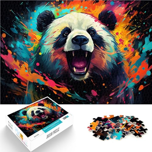 Puzzle für Erwachsene, 2000 Teile, Farbzeichnung eines Fantasy-Pandas, Quizspiel, geeignet für Paare, 70 x 100 cm, für Teenager ab 14 Jahren von SYUNFEI