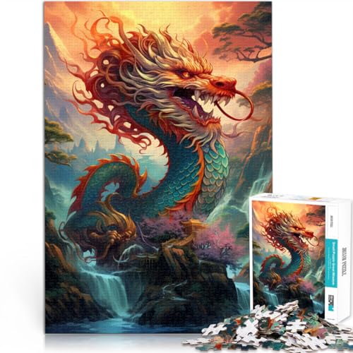 1000-teiliges Puzzle für Erwachsene, chinesischer Drache, Spielzeug, Denkspiel, Lernspiel für Geburtstag, Weihnachten, 49,7 x 75,9 cm, geeignet für Jugendliche ab 14 Jahren von SYUNFEI