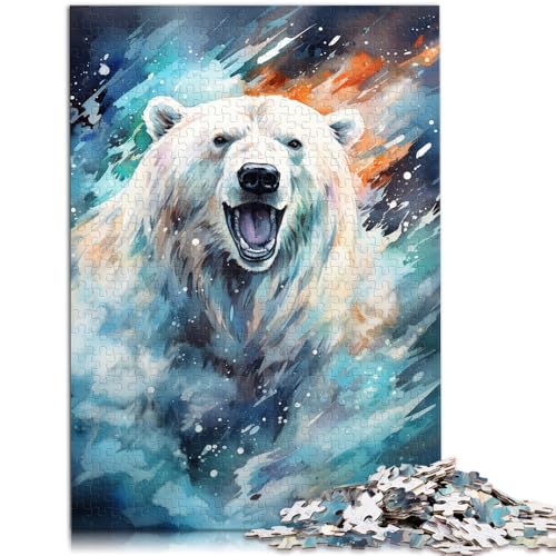 Puzzle für Erwachsene mit 1000 Teilen, Eisbären, schwieriges Puzzle mit vollständig ineinander greifenden, zufällig geformten Teilen, 50 x 75 cm, für 14-Jährige von SYUNFEI