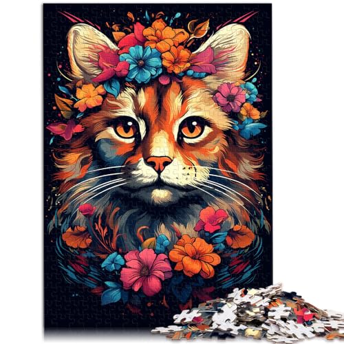 Puzzle für Erwachsene, 2000 Teile, Fantasieblumen und Katzen, Spielzeug, Denkspiel, Geschenk zum Geburtstag, 27,56 x 39,37 Zoll, für Teenager ab 14 Jahren von SYUNFEI
