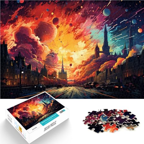 Puzzle für Erwachsene, 1000 Teile, London, Retro-Synthwave-Spielzeug, Denkspiel, anspruchsvolles Puzzlespiel und Familienspiel, 14,96 x 20,47 Zoll von SYUNFEI