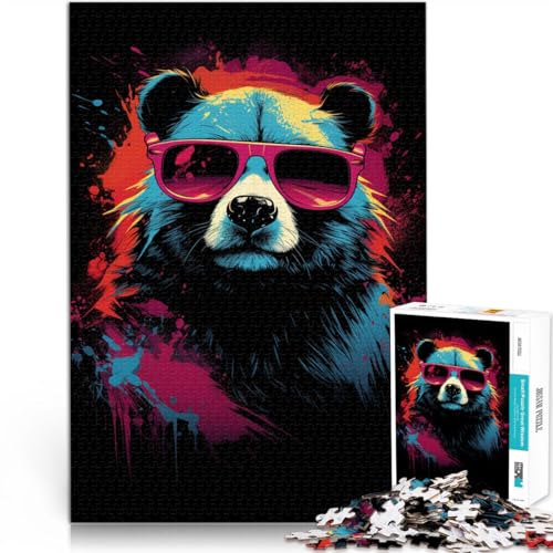 1000-teiliges Puzzle für Erwachsene, Panda mit Sonnenbrille, Spielzeug, Denkspiel, Lernspiel für Geburtstag, Weihnachten, 26x38cm 1000-teiliges Puzzle für Erwachsene, Panda mit Sonnenbrille, Spielzeug, Denkspiel, Lernspiel für Geburtstag, Weihnachten, 26x38cm von SYUNFEI