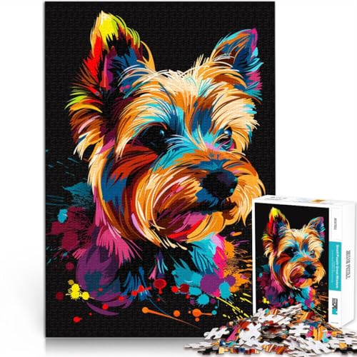 Puzzle für Erwachsene, 1000 Teile, Yorkshire Terrier, Hundespielzeug, Denkspiel, Lernspiel für Geburtstag, Weihnachten, 14,96 x 20,47 Zoll von SYUNFEI