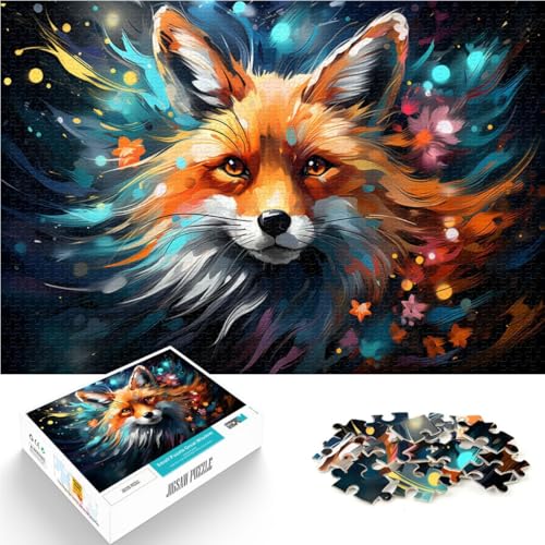 Puzzle für Erwachsene, 1000 Teile, Farbzeichnung eines Fuchses, Musterzusammenstellung, Stressabbau, schwierige Herausforderung, 50 x 75 cm, von SYUNFEI