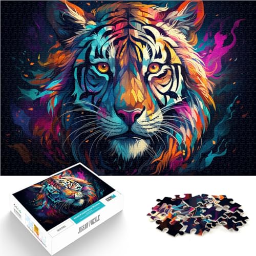 Puzzle 2000 Teile für Erwachsene, Farbiger Fantasietiger, 70x100cm, tolles Teenager ab 14 Jahren von SYUNFEI