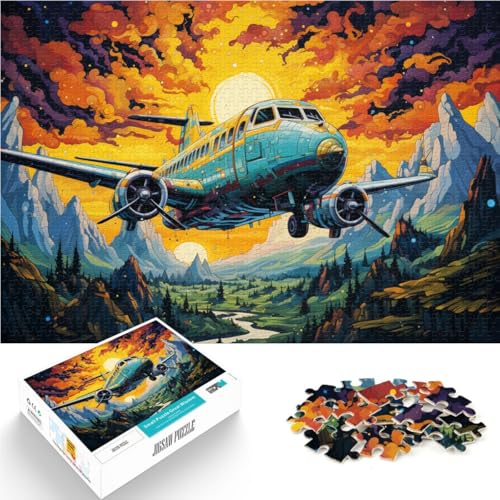 Puzzle für Erwachsene, 1000 Teile, Farbflugzeug, Lernspielzeug, einzigartige Geburtstags, 10,27 x 14,96 Zoll, für Teenager ab 14 Jahren von SYUNFEI