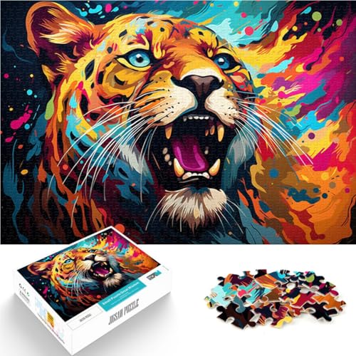 Puzzle für Erwachsene, 1000 Teile, Gepardenmalerei, Heimdekoration, Puzzles für die Heimdekoration, 10,27 x 14,96 Zoll, für Teenager ab 14 Jahren von SYUNFEI